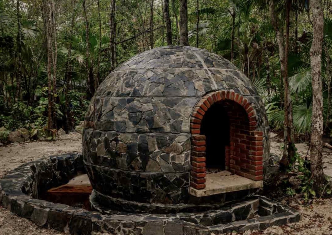 Temazcal sweat lodge ceremony — Mexico yoga retreat Riviera Maya